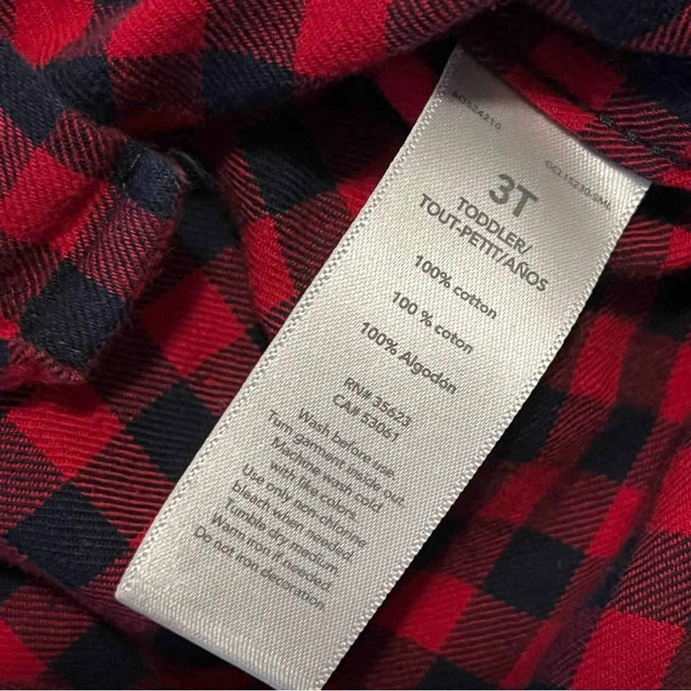 OshKosh B'gosh Red Plaid Cat & Jack Cream Bear Winter Boy Shirt Bundle 3T